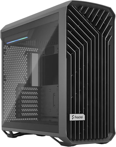 Boîtier Fractal Design Torrent gris TG Light Tint vue arrière fractale noire