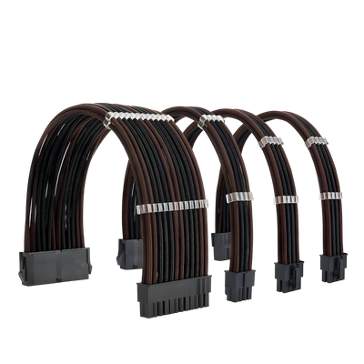 Cables Rallonges Mix Marron - Noir / pour Alimentation/PSU - ATX/EPS/PCI-E image 0