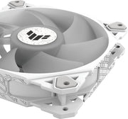 Ventilateur blanc ASUS TUF Gaming TF120 120mm ARGB, moyeu texturé et fixations angulaires