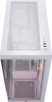 Corsair 3500X ARGB Blanc : boîtier blanc à motif mesh, panneau transparent et RGB interne