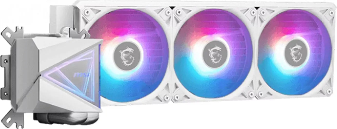 Système de refroidissement liquide AIO MSI MAG CORELIQUID I360 blanc à triple ventilateur RGB