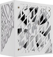Alimentation ASUS ROG Strix 1000W Platinum blanc avec design angulaire et grilles aérées
