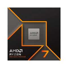 Processeur AMD Ryzen 7 9700X en emballage noir et orange élégant