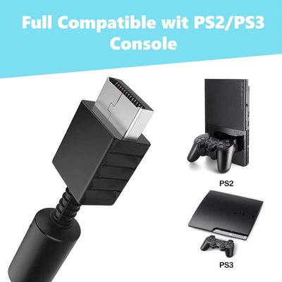 Câble RCA PS2 en plastique noir avec connecteur métallique argenté