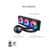 Ventilateur ASUS ROG Strix LC II 360 ARGB NOIR noir avec 3 fans ARGB illuminés et réservoir logo illuminé
