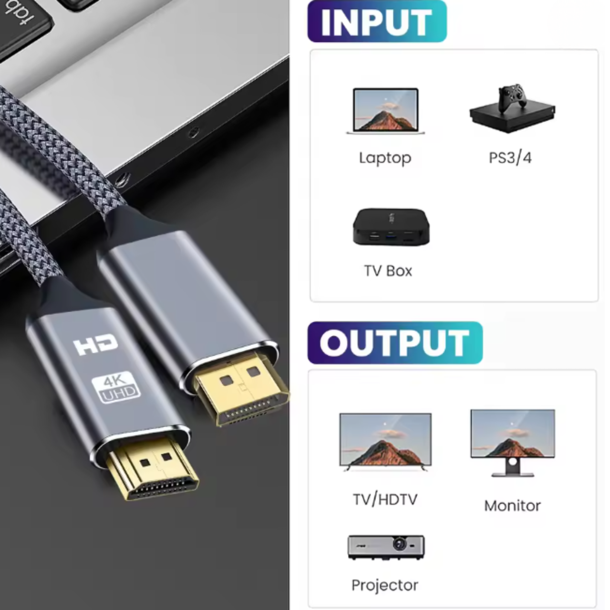 Câble DisplayPort vers HDMI 4K – 3 m