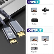 Câble DisplayPort vers HDMI 4K 3m tressé noir-gris HD 4K UHD or