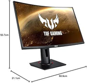 Moniteur incurvé ASUS TUF Gaming 27 pouces Full HD 165 Hz affichant une scène cosmique