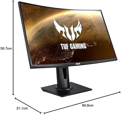 Moniteur incurvé ASUS TUF Gaming 27 pouces Full HD 165 Hz affichant une scène cosmique