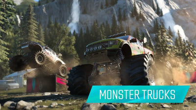 Camion monstre vert et orange avec pneus noirs surdimensionnés Just Cause 3 PS4