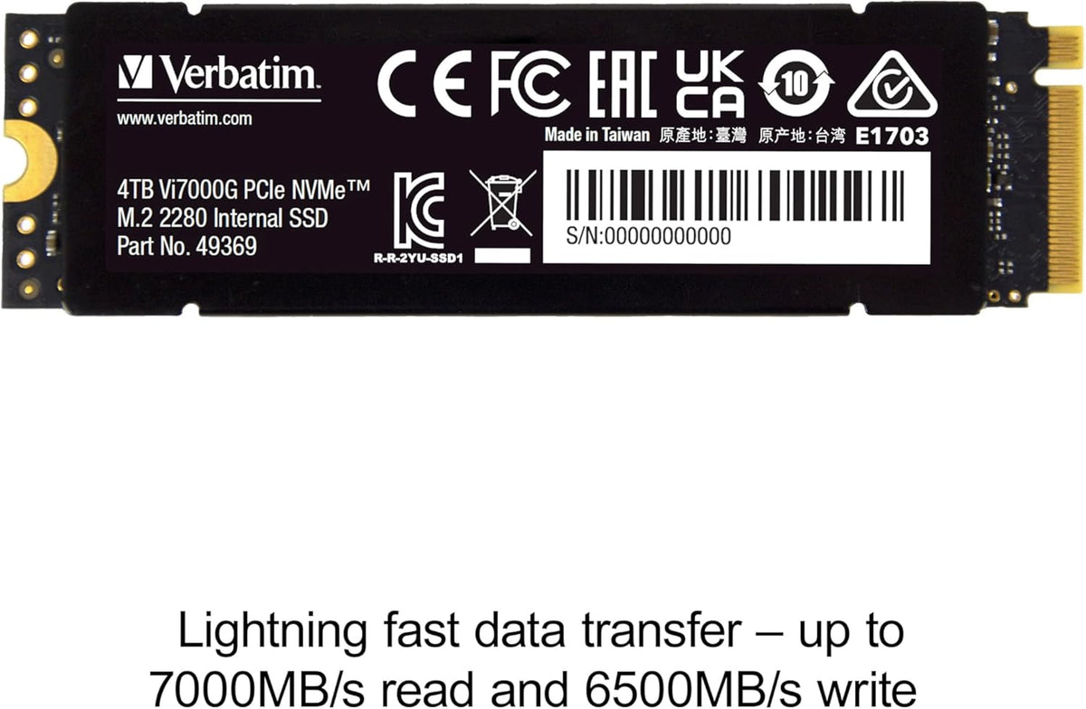 Disque SSD Verbatim Vi7000G 4To - NVMe M.2 Type 2280 image 1