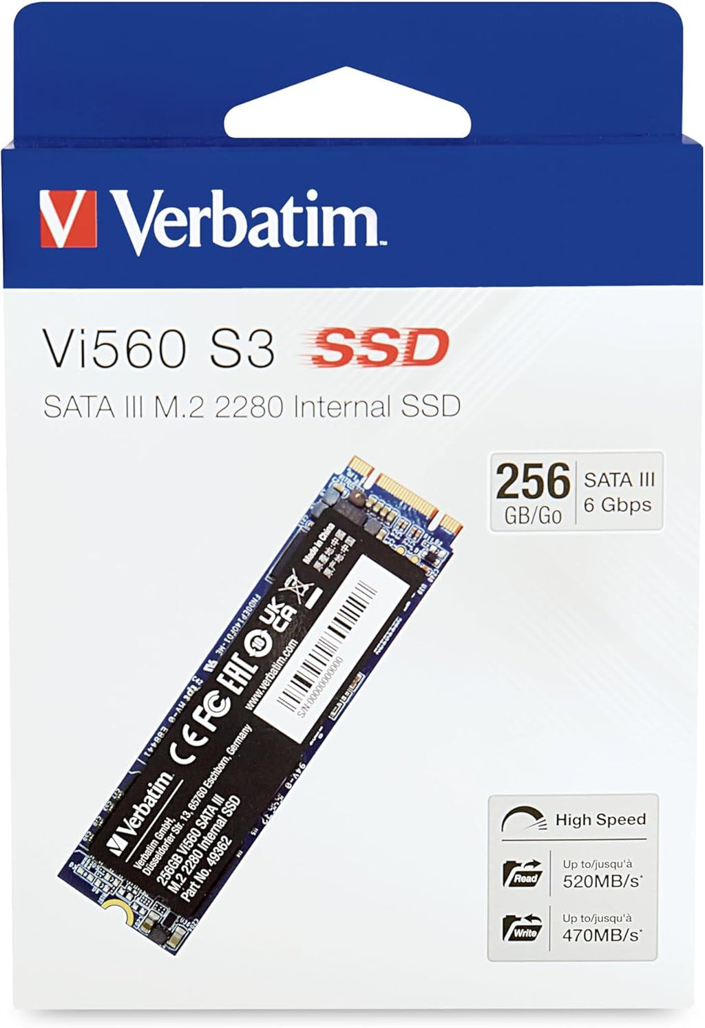 Disque SSD Verbatim Vi560 S3 256Go - S-ATA M.2  2280M/B s image 4
