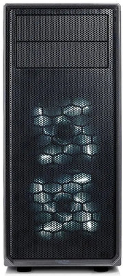 Boîtier PC Fractal Design Focus G Gris à maille noire avec deux ventilateurs éclairés à nid d’abeille
