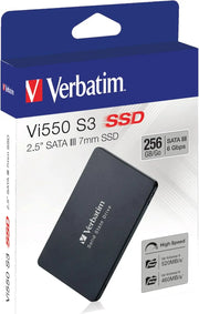 Emballage Verbatim Vi550 S3 SSD 2,5 pouces 256 Go, noir argenté