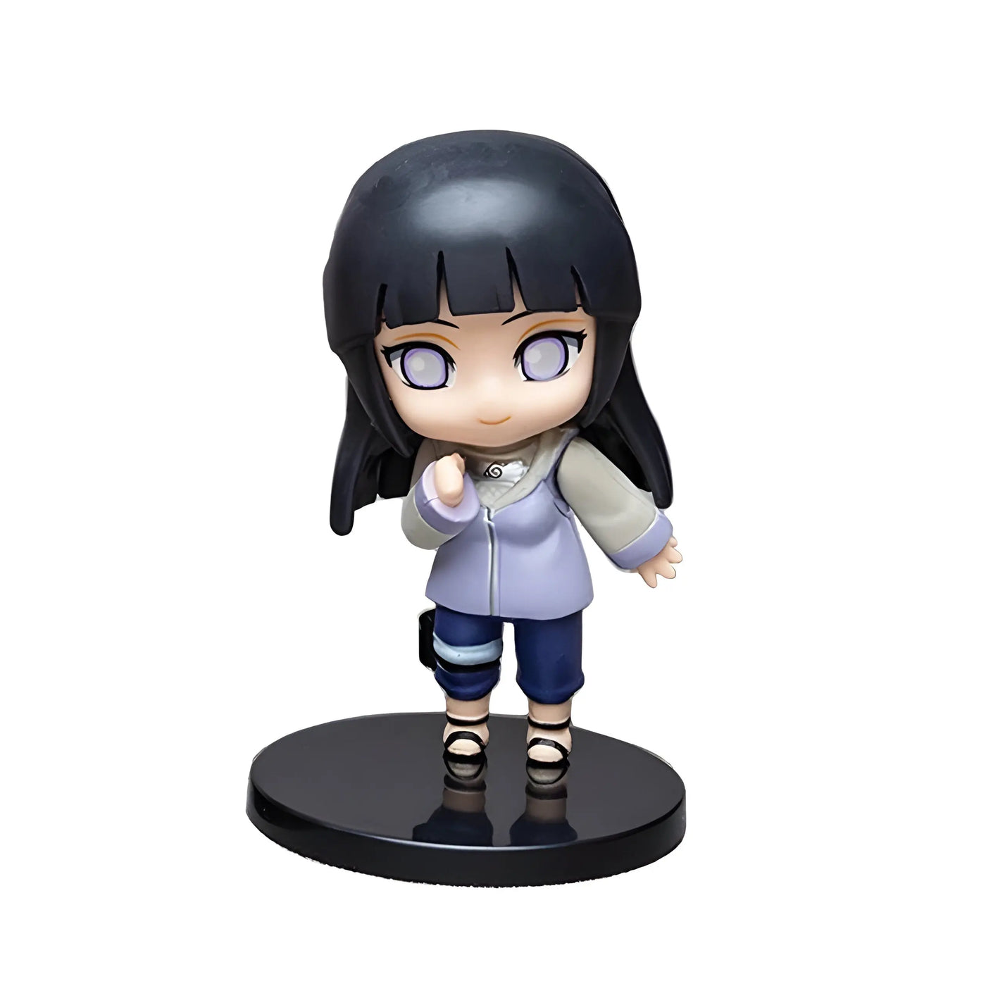 Figurine Naruto Hinata Hyuga chibi taille M, cheveux noirs brillants et yeux lavande