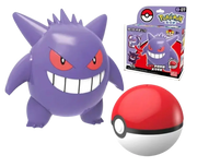 Figurine Pokémon Ectoplasma violet aux yeux rouges avec emballage et Poké Ball