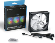 Lot de 3 Lian Li Uni Fan AL120 V2 RGB noir avec pales blanches