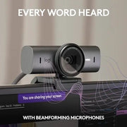 Webcam Logitech MX Brio noire 4K 1080p 60 FPS USB-C design cylindrique élégant