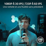 Caméra Razer Kiyo Stream Cam HD avec micro noir mat et grille argentée