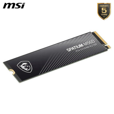 SSD MSI SPATIUM M560 1 To PCIe 5.0 NVMe M.2 noir brillant à rayures blanches