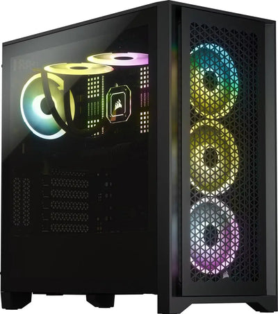 Boîtier Corsair 4000D Airflow Noir avec panneau transparent et 3 ventilateurs RGB illuminés