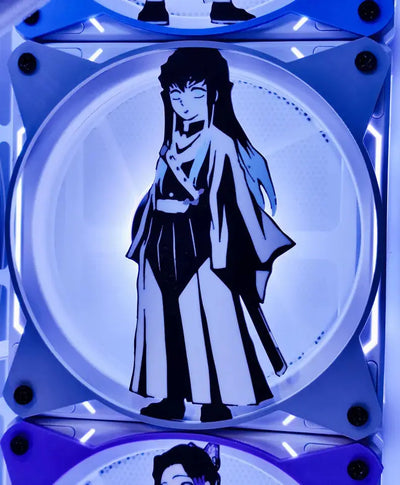 Grille ventilateur Demon Slayer 120mm/140mm Muichiro Tokito bleu éclairé anime