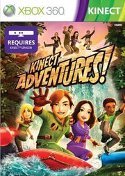 Couverture Kinect Adventures Xbox 360 : personnages cartoon en jungle colorée