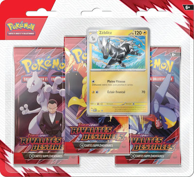 Carte Pokémon Zéblitz dans booster Rivalités Destinées EV10 avec 10 cartes