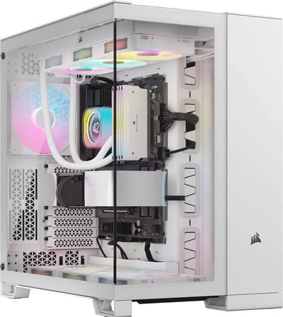 Corsair 6500X Blanc : boîtier iCUE 300D blanc avec RGB et panneau transparent