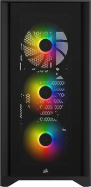 Boîtier Corsair iCUE 4000X RGB NOIR avec 3 ventilateurs RGB arc-en-ciel empilés