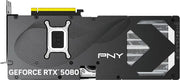 Carte graphique PNY GeForce RTX 5080 16GB OC, ventilateur argent et connecteur PCIe jaune