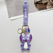 Porte-clés Disney Lilo & Stitch Stitch violet en silicone souple avec dragonne