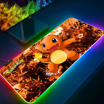 Tapis de Souris Gaming RGB Pokémon - Salamèche dans les fleurs