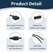 Câble d’alimentation noir Coolmoon souple avec interface cuivre pur anti-oxydation
