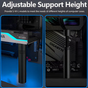 Support de carte graphique noir ajustable télescopique pour PC