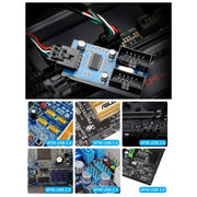 Adaptateur USB splitter 9 broches bleu avec connecteurs noirs