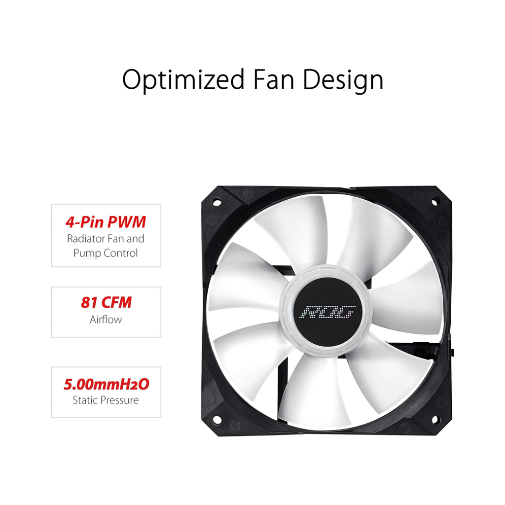Ventilateur de refroidissement blanc et noir ASUS ROG Strix LC II 360 ARGB NOIR design optimisé