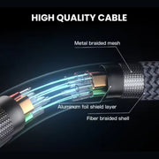Câble DisplayPort vers HDMI 4K 3m gainé noir tressé avec maille métallique