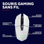Souris gamer GX Trust GXT 1108 Blanc sans fil avec batterie rechargeable