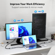 Hub USB-C argenté multiports pour moniteurs externes, Adaptateur USB-C mâle vers HDMI femelle