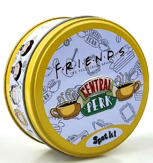 Boîte jaune Dobble Edition Friends Central Perk avec tasses et visages