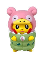 Figurine Pokémon Pikachu cosplay Méga-Flagadoss jaune en coquille oeuf verte