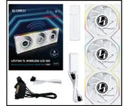 Lot de 3 Lian Li Uni Fan TL Wireless LCD RGB 120mm blancs avec boîtier noir