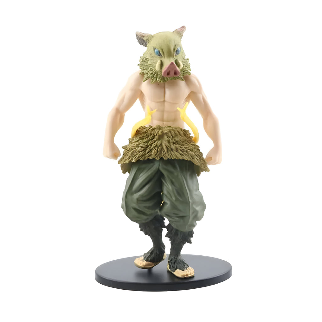 Figurine Demon Slayer Inosuke Hashibira avec masque de cochon vert