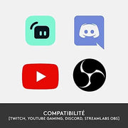 Logos Discord, Twitch, YouTube Gaming et Streamlabs sur StreamCam Logitech 1080p 60 FPS