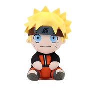 Peluche Naruto Uzumaki 20 cm aux cheveux jaunes, yeux bleus et bandeau spiralé