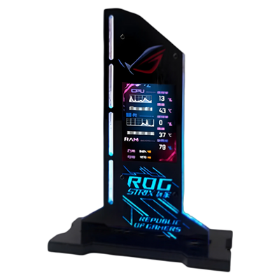 Support Carte Graphique avec Ecran LED - 5v 3Pin RGB - ASUS ROG - Noir