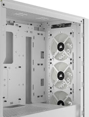 Boîtier blanc Corsair 3000D RGB Airflow avec 3 ventilateurs à moyeux noirs