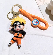 Porte-clés Naruto Uzumaki orange et noir avec figurine plastique moulée