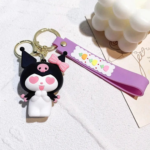 Porte-Clés Hello Kitty - Kuromi les yeux en forme de coeur